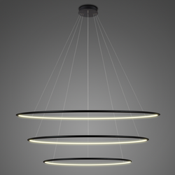 Pendant Lamp Led Ring No.3 Φ120 cm in 3k black Altavola Design