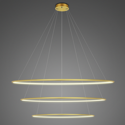 Pendant Lamp Led Ring No.3 Φ120 cm in 3k gold dimmable Altavola Design