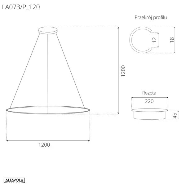 Pendant Lamp Led Ring No.1 Φ120 cm in 3k white Altavola Design