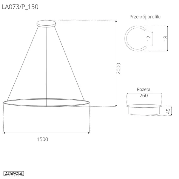 Pendant Lamp Led Ring No.1 Φ150 cm in 4k white Altavola Design