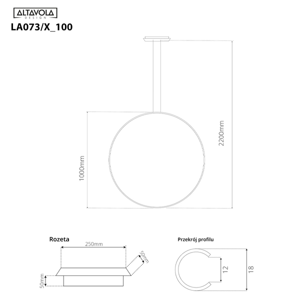 Pendant Lamp Led Ring No.1 X Φ100 cm in 3k gold dimmable Altavola Design