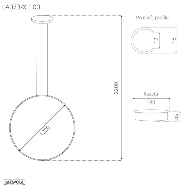 Pendant Lamp Led Ring No.1 X Φ100 cm in 4k gold dimmable Altavola Design