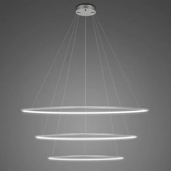 Pendant Lamp Led Ring No.3 Φ100 cm in 4k silver dimmable Altavola Design