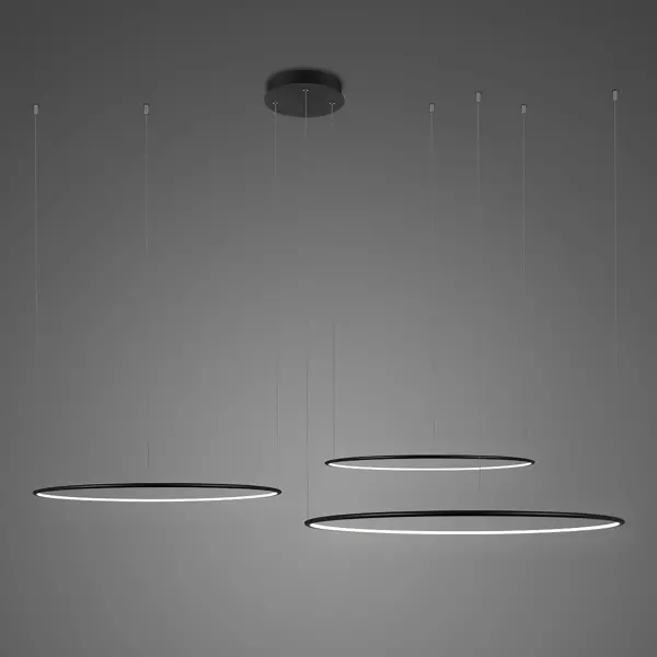 Pendant Lamp Led Ring No.3 Φ120 cm in 3k black Altavola Design