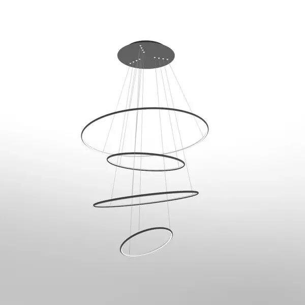 Pendant Lamp Led Ring No.4 Φ100 cm in 4k rose gold dimmable Altavola Design