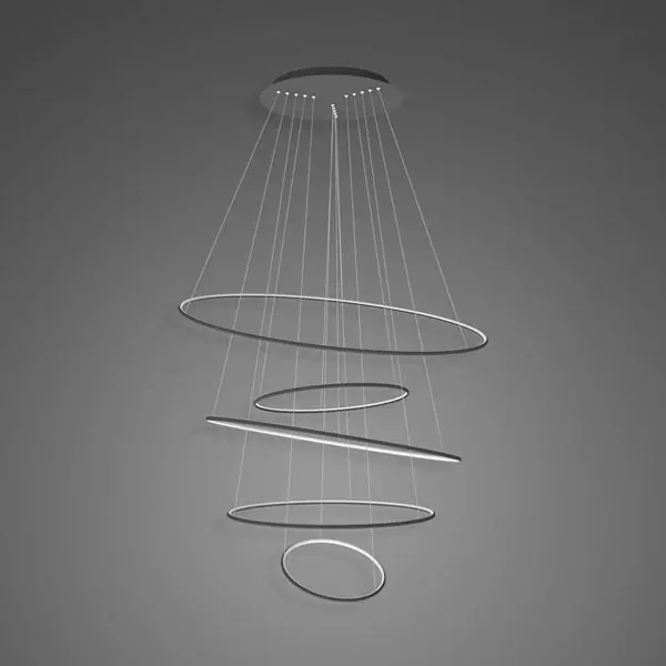 Pendant Lamp Led Ring No.5 Φ120 cm in 4k black dimmable Altavola Design