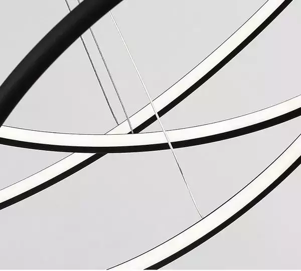 Pendant Lamp Led Ring No.5 Φ120 cm in 4k black dimmable Altavola Design