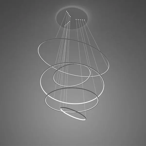 Pendant Lamp Led Ring No.5 Φ150 cm in 3k black dimmable Altavola Design