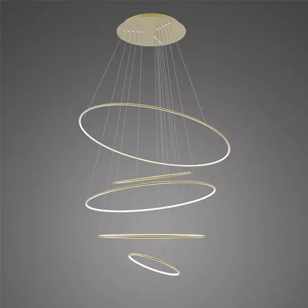 Pendant Lamp Led Ring No.5 Φ150 cm in 3k gold Altavola Design