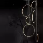 Altavola Design: Pendant Lamp Led Ring no. 8 black 90 cm in 3k dimmable