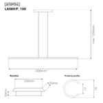 Pendant Lamp LINEA No.1 100 cm 3k silver