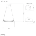 Pendant Lamp Led Ring No.1 Φ60 cm in 3k black dimmable Altavola Design