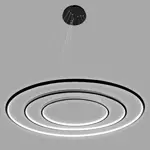 Pendant Lamp Led Ring No.3 Φ80 cm in 3k black Altavola Design