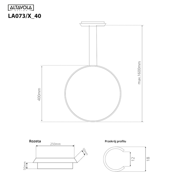 Pendelleuchte Led Ring No.1 X 40cm 3k Schwarz