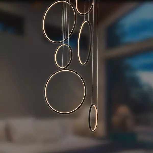 Pendelleuchte Led Ring no.8 schwarz 90cm 4k