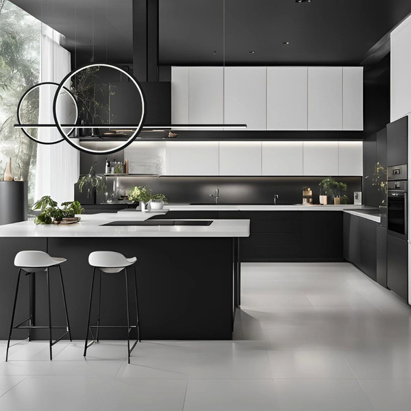 Pendant Lamp LINEA No.4 B Φ60/40 cm black 3k dimm