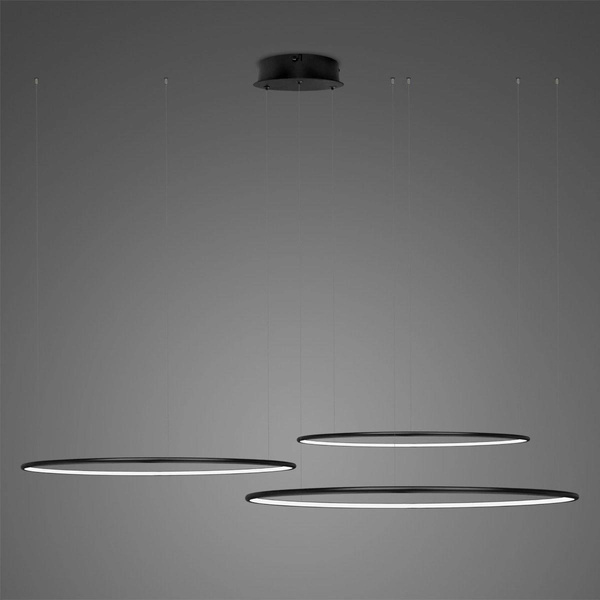 Pendant Lamp Led Ring No.3 Φ80 cm in 3k  black dimmable  Altavola Design