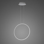 Pendant Lamp Led Ring No.1 X Φ60 cm in 3k silver dimmable Altavola Design