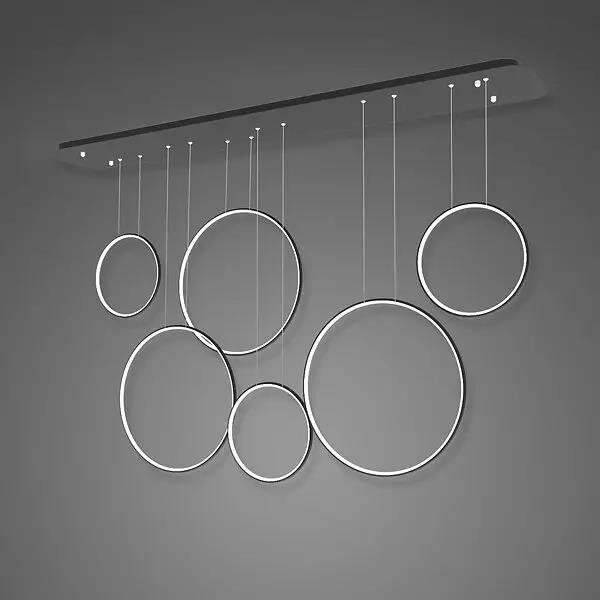 Altavola Design: Pedant lamp LED RINGS  no. 8 black 180 cm in 3k