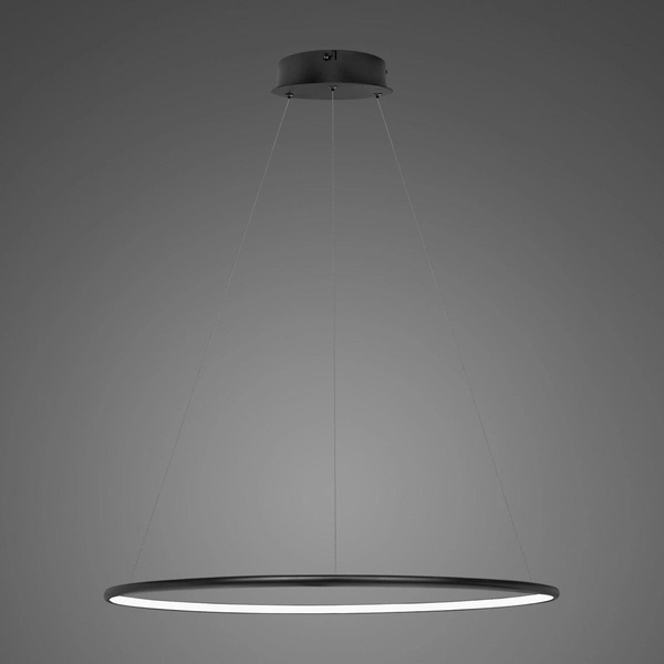 Pendant Lamp Led Ring No.1 Φ60 cm in 3k 32W black Altavola Design