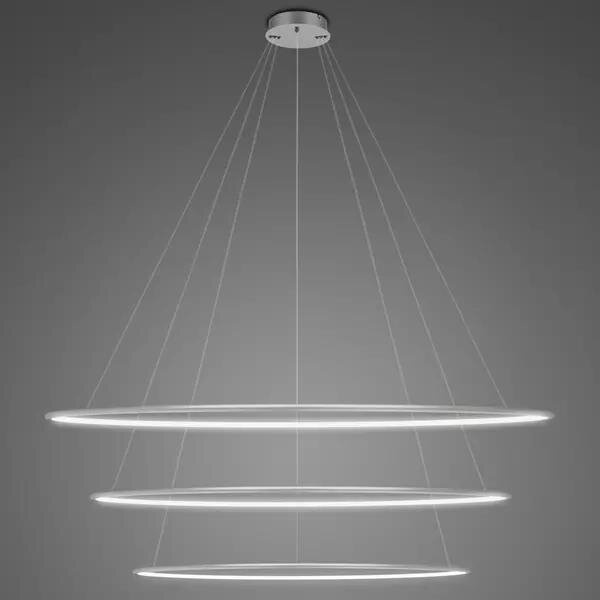 Pendant Lamp Led Ring No.3 Φ150 cm in 4k silver Altavola Design