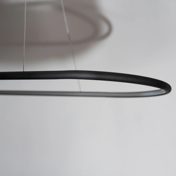 Pendant Lamp Led Ring Oval No.1 in 3k black 