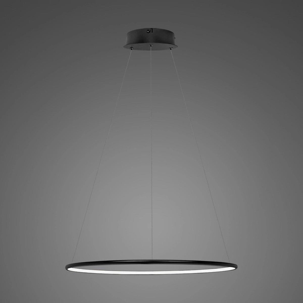 Pendant Lamp Led Ring No.1 Φ40 cm in 3k 21W black Altavola Design