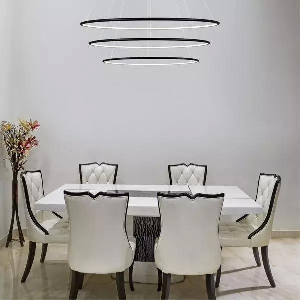 Pendant Lamp Led Ring No.3 Φ100 cm in 4k black Altavola Design