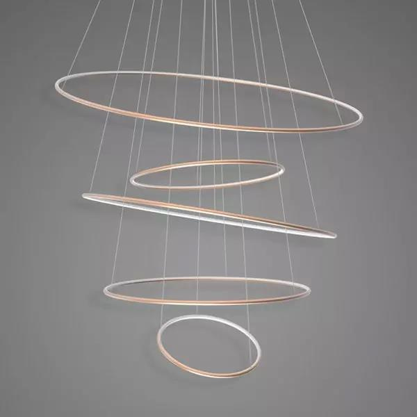 Pendant Lamp Led Ring No.5 Φ120 cm in 3k copper dimm Altavola Design