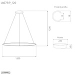 Pendant Lamp Led Ring No.1 120 cm in 4k silver dali