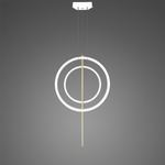 Pendelleuchte Led LINEA No.5 B 60/40cm weiss-gold 3k