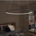 Pendant Lamp Led Ring No.1 Φ60 cm in 3k 32W black Altavola Design