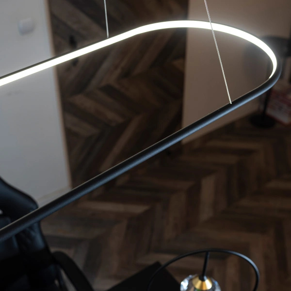 Pendant Lamp Led Ring Oval No.1 in 4k black 
