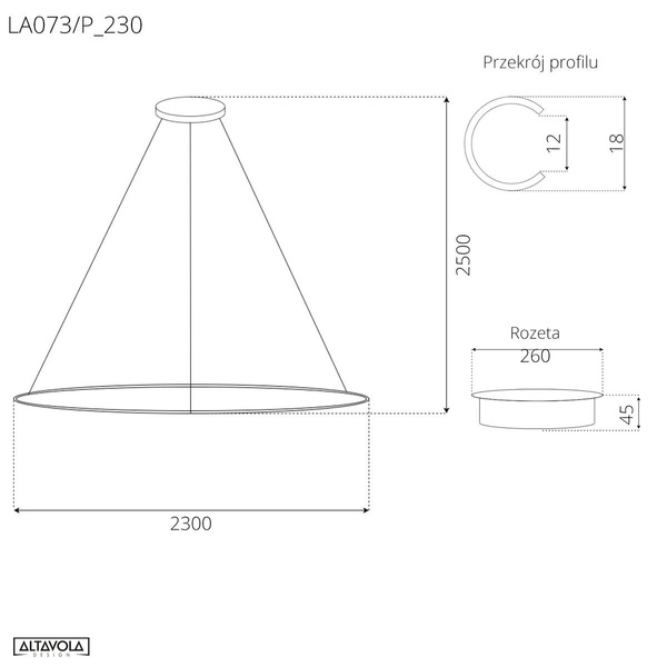 Pendelleuchte Led Ring No.1 230 cm in 2,7K shwarz Dali