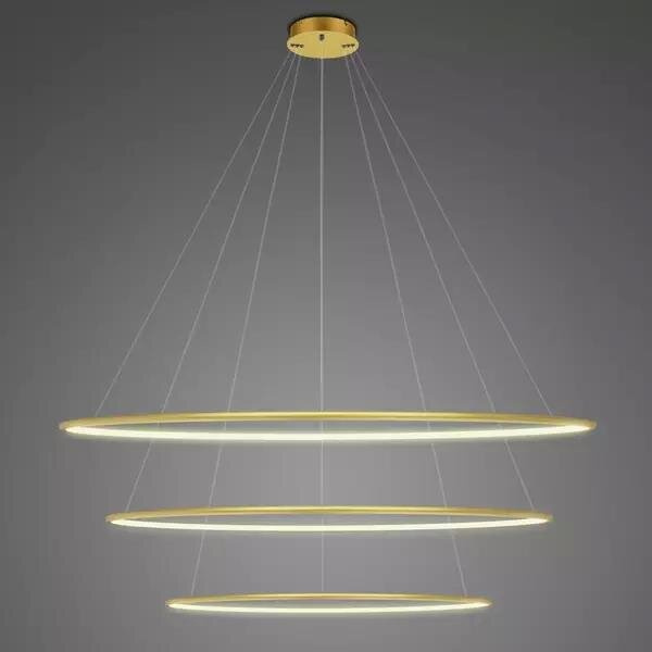 Pendant Lamp Led Ring No.3 Φ120 cm in 3k gold dimmable Altavola Design