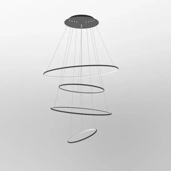 Pendant Lamp Led Ring No.4 Φ100 cm in 2700k black dimmable Altavola Design