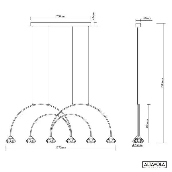 Pendant lamp TIFFANY No. 3 CL4 Altavola Design