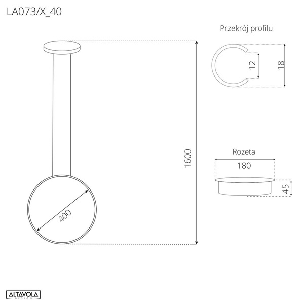 Pendant Lamp Led Ring No.1 X 40 cm in 3k rose gold dali
