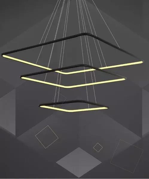 Pendant Lamp Led Quadrat No.3 in 4k black Altavola Design