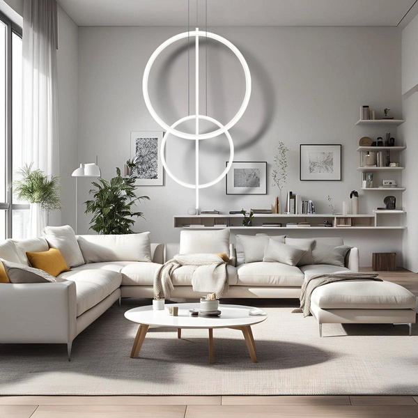 Pendelleuchte Led LINEA No.5 B 60/40cm weiss 3k Dali