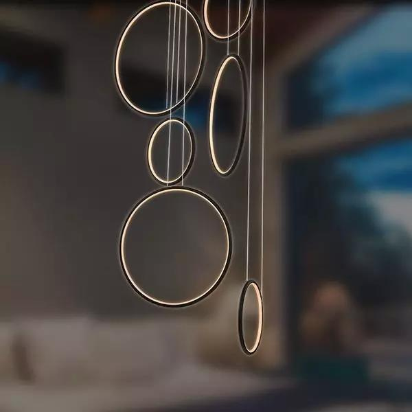 Altavola Design: Pendant Lamp Led Ring no. 8 black 90 cm in 4k