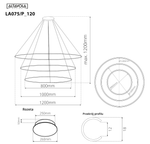 Pendelleuchte Led Ring No.3 120 cm 3k kupfer fernbedienung