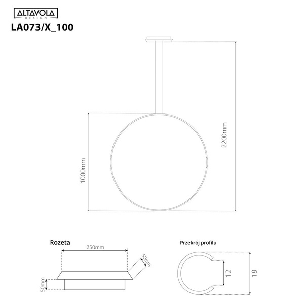 Pendant Lamp Led Ring No.1 X  Φ100cm in 3k black Altavola Design