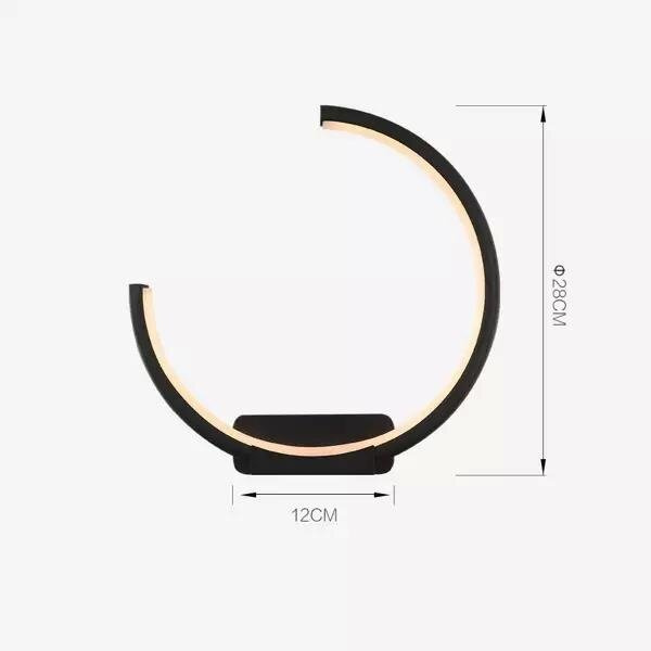 Wandlampe Led Ring No.1 moon 4k schwarz