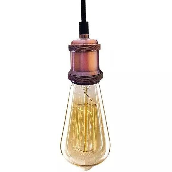 Industrial Chic-ROTGOLD-Edison Birne-Pendelleuchte bf19