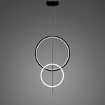 Pendant Lamp LINEA No.5 B Φ60/40 cm black&white 3k