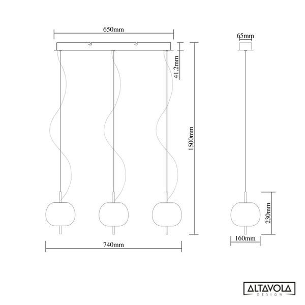  Exclusive LED hanging white gold lamp Apple CL3 Altavola Design