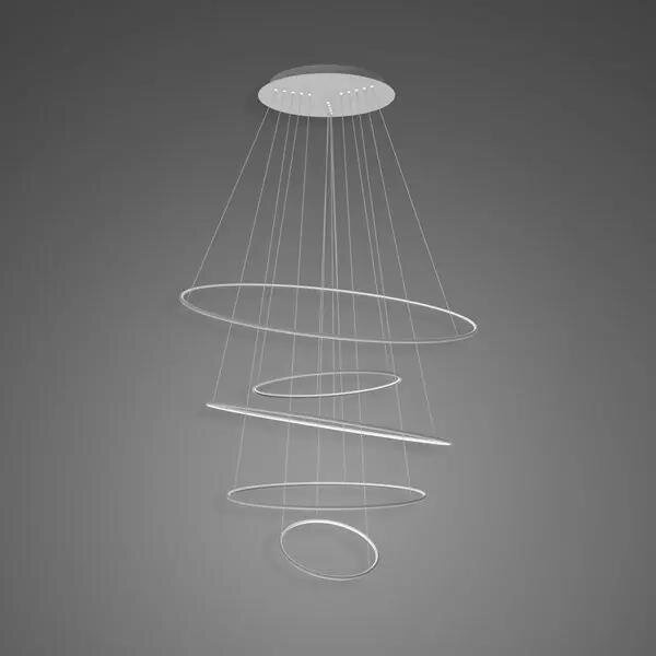 Pendant Lamp Led Ring No.5 Φ120 cm in 4k silver dimmable Altavola Design