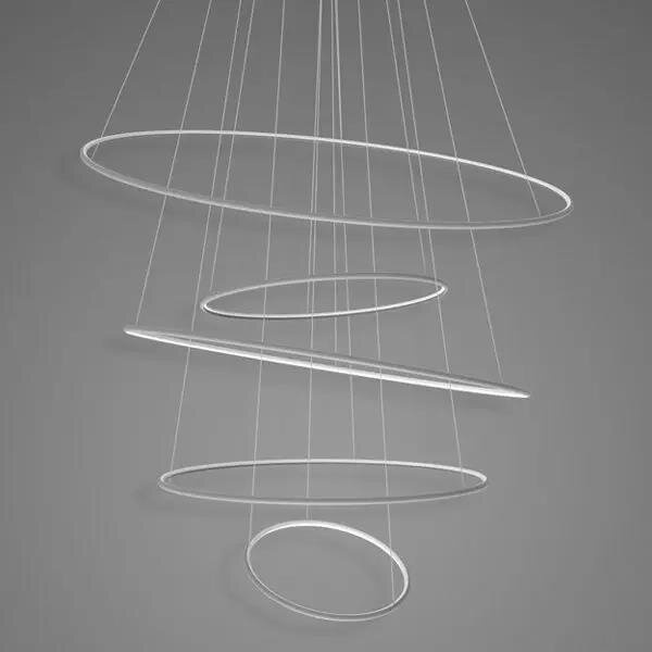 Pendant Lamp Led Ring No.5 Φ120 cm in 4k silver dimmable Altavola Design