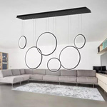 Altavola Design: Pedant lamp LED RINGS  no. 8 black 180 cm in 3k